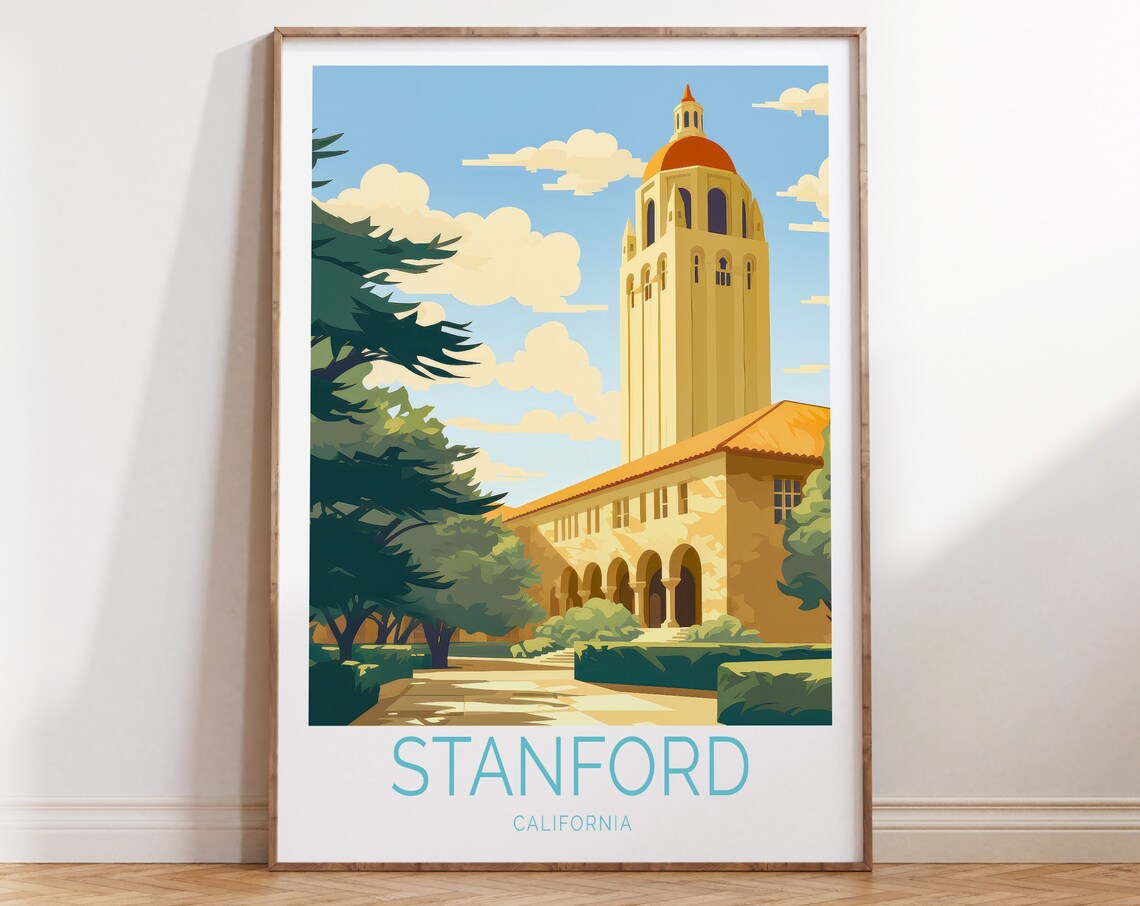 Stanford University Campus Travel Poster, California