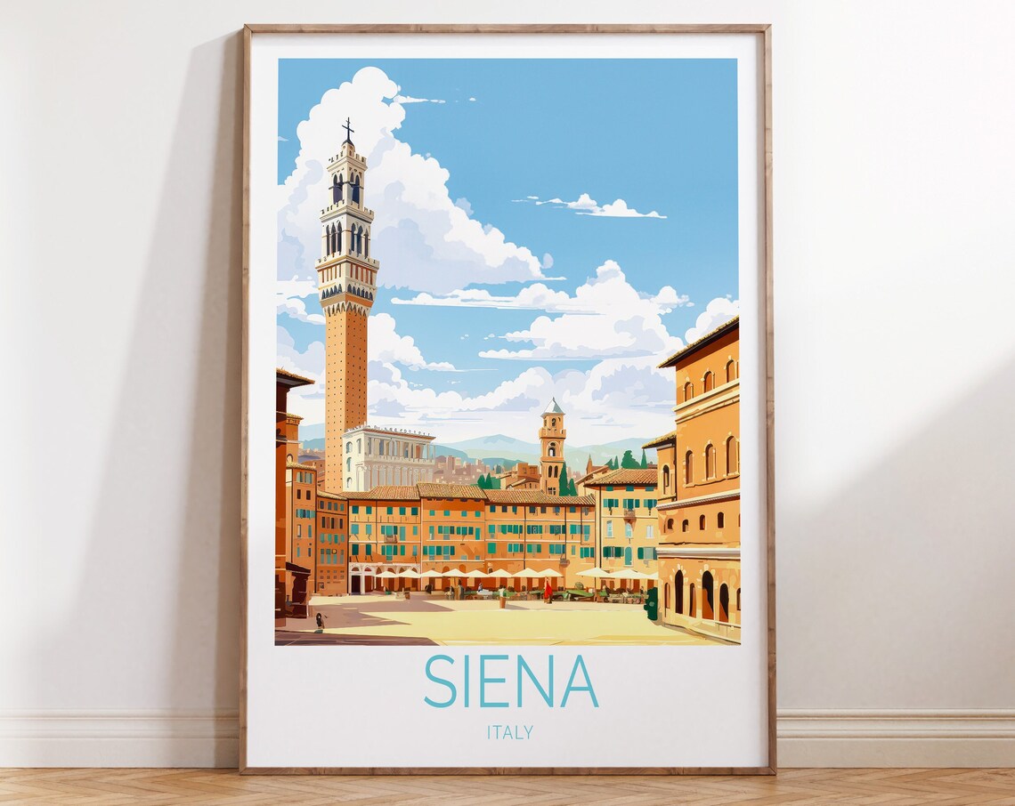 Siena Travel Poster, Italy Travel Poster