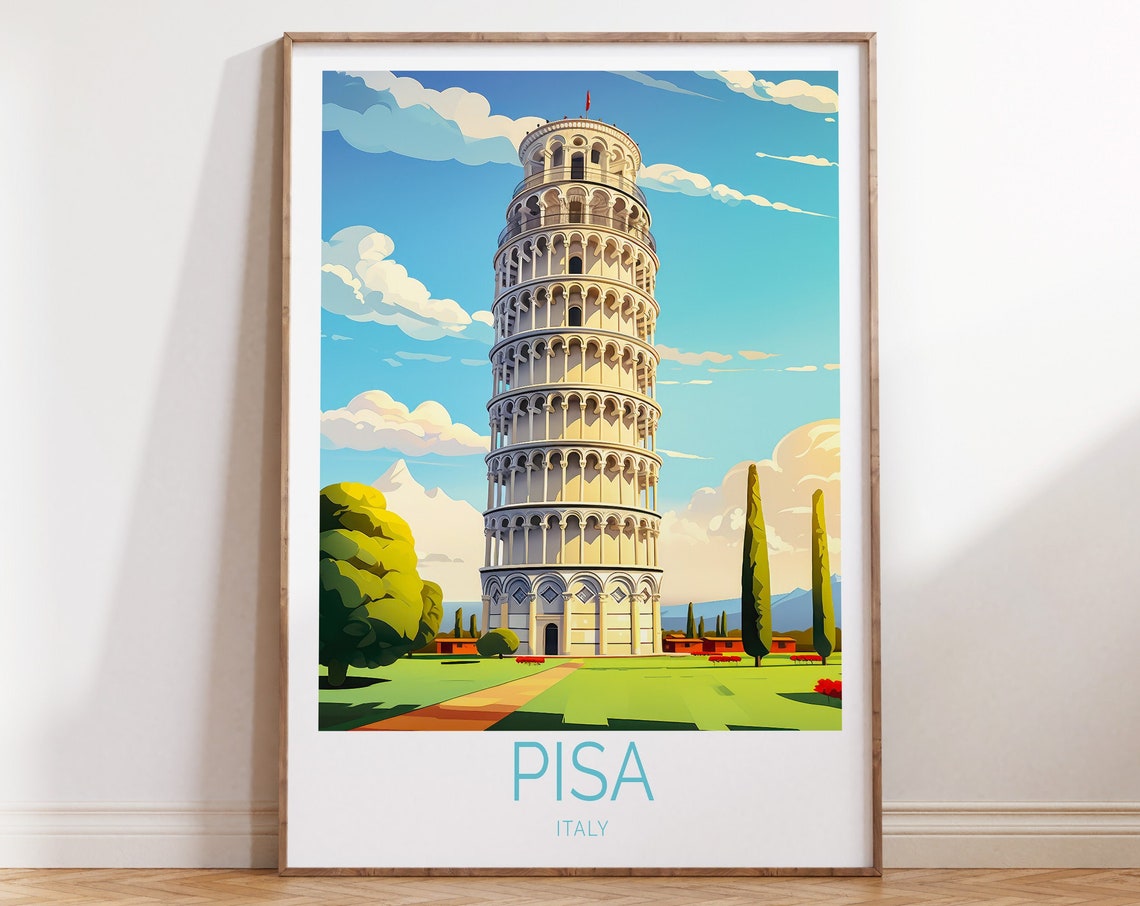 Pisa Travel Poster Italy Travel Poster Pisa Tower Travel Wall Art Pisa Italy Travel Wall Art Pisa Tower Italia Travel Gifts