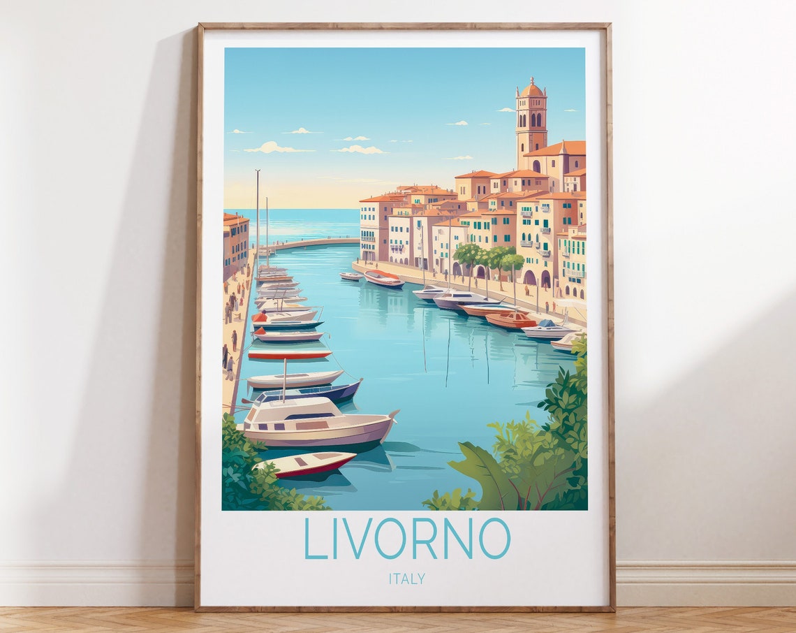 Livorno Italy Travel Poster Livorno Italy Poster Livorno Italy Travel Wall Art Italy Travel Gift Italy Travel Print