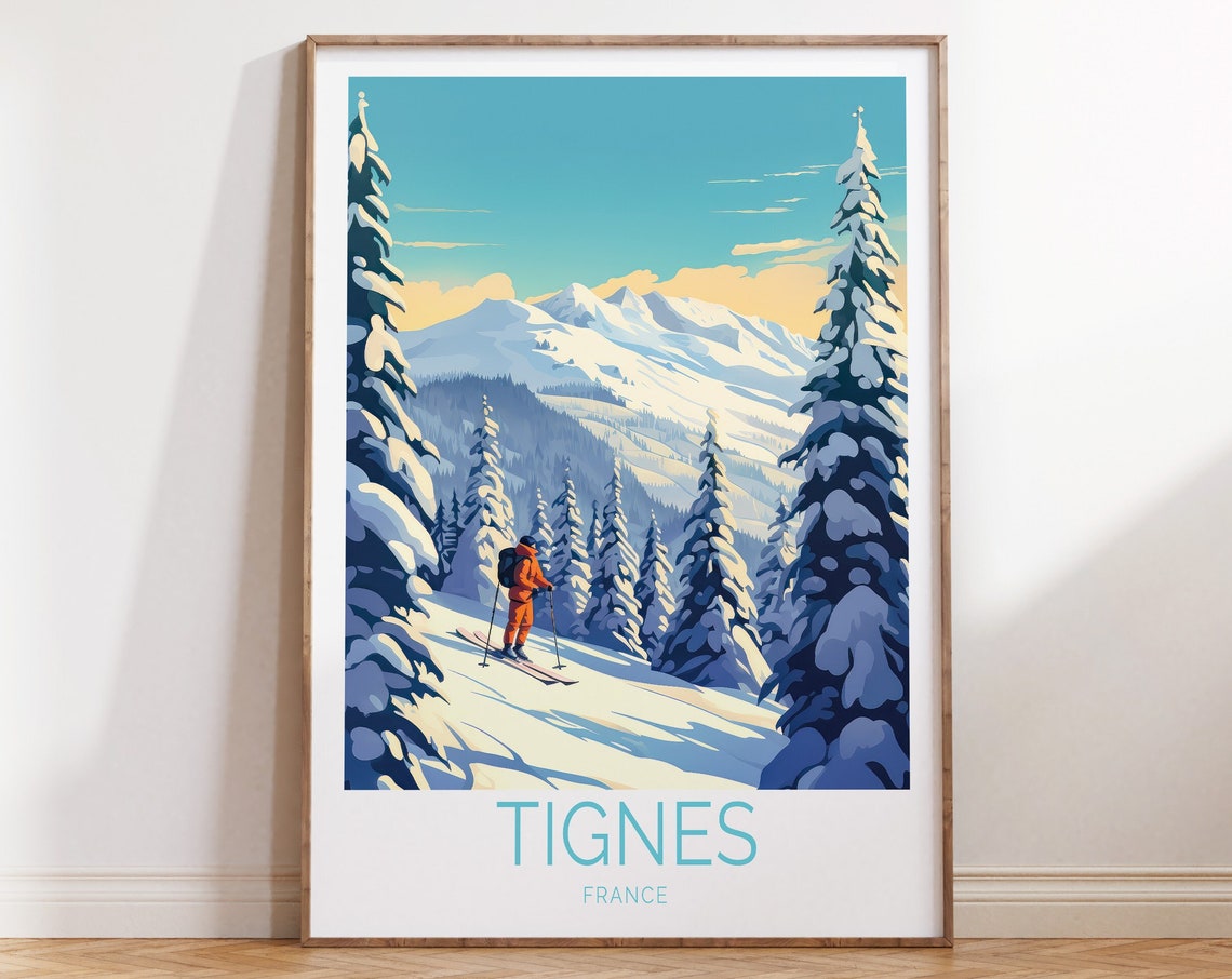 Tignes France Travel Poster Tignes Poster France Travel Wall Art France Travel Gift Birthday Travel Wall Decor