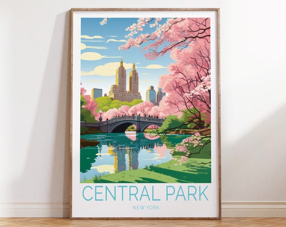 Central Park New York Travel Poster, Travel Poster