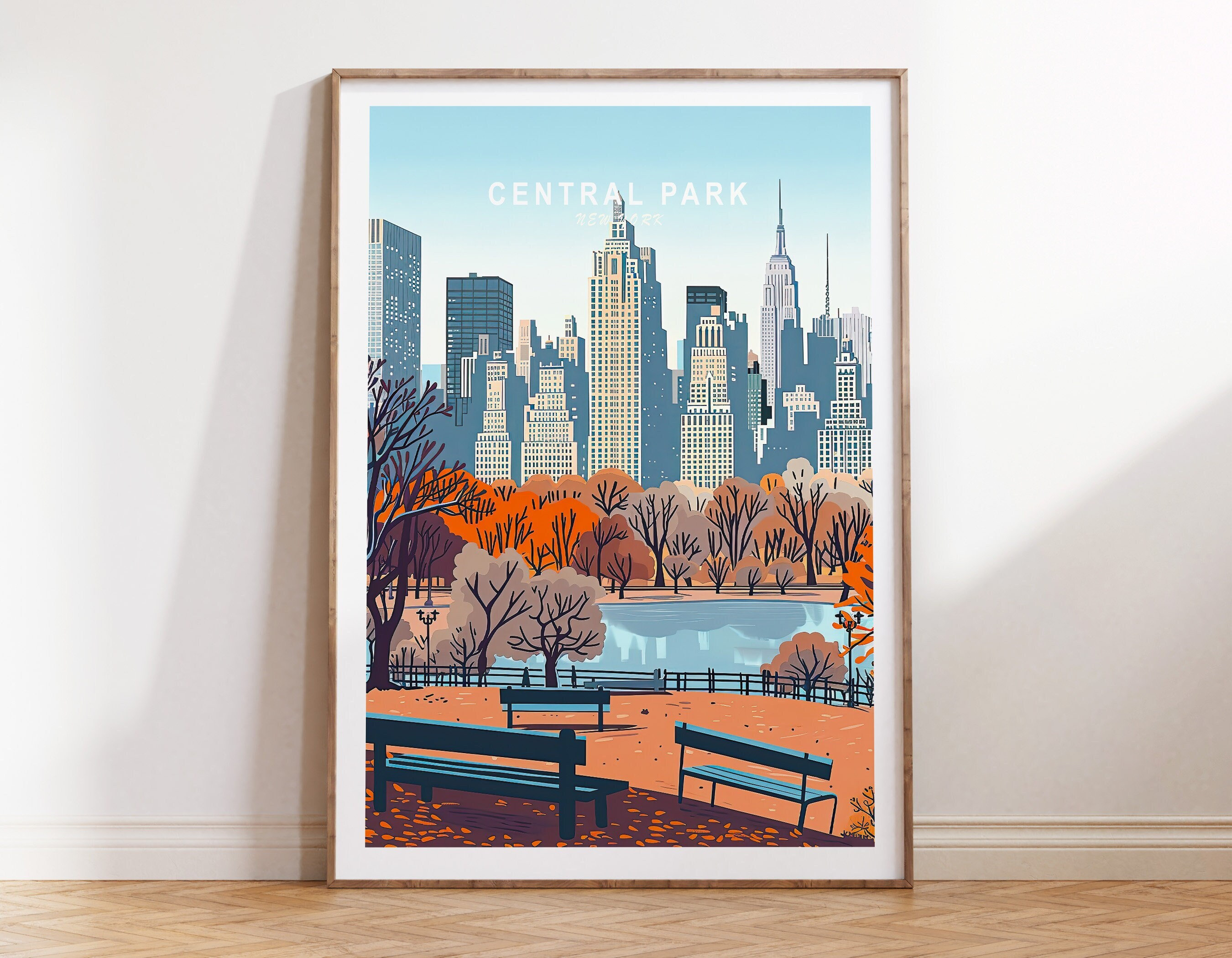 Central Park Travel Poster, New York City Poster