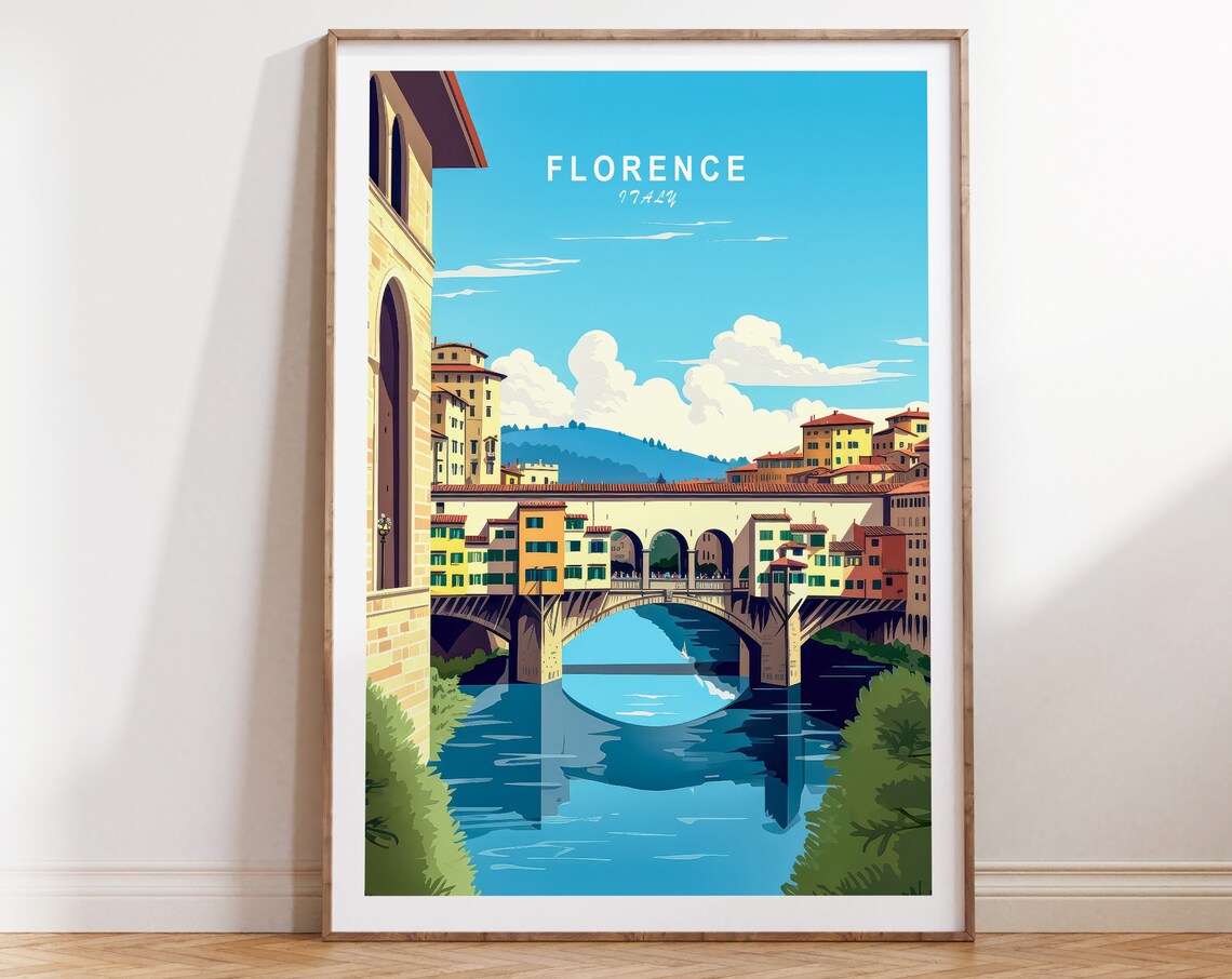 Florence Italy Minimalist Travel Poster, Art Print