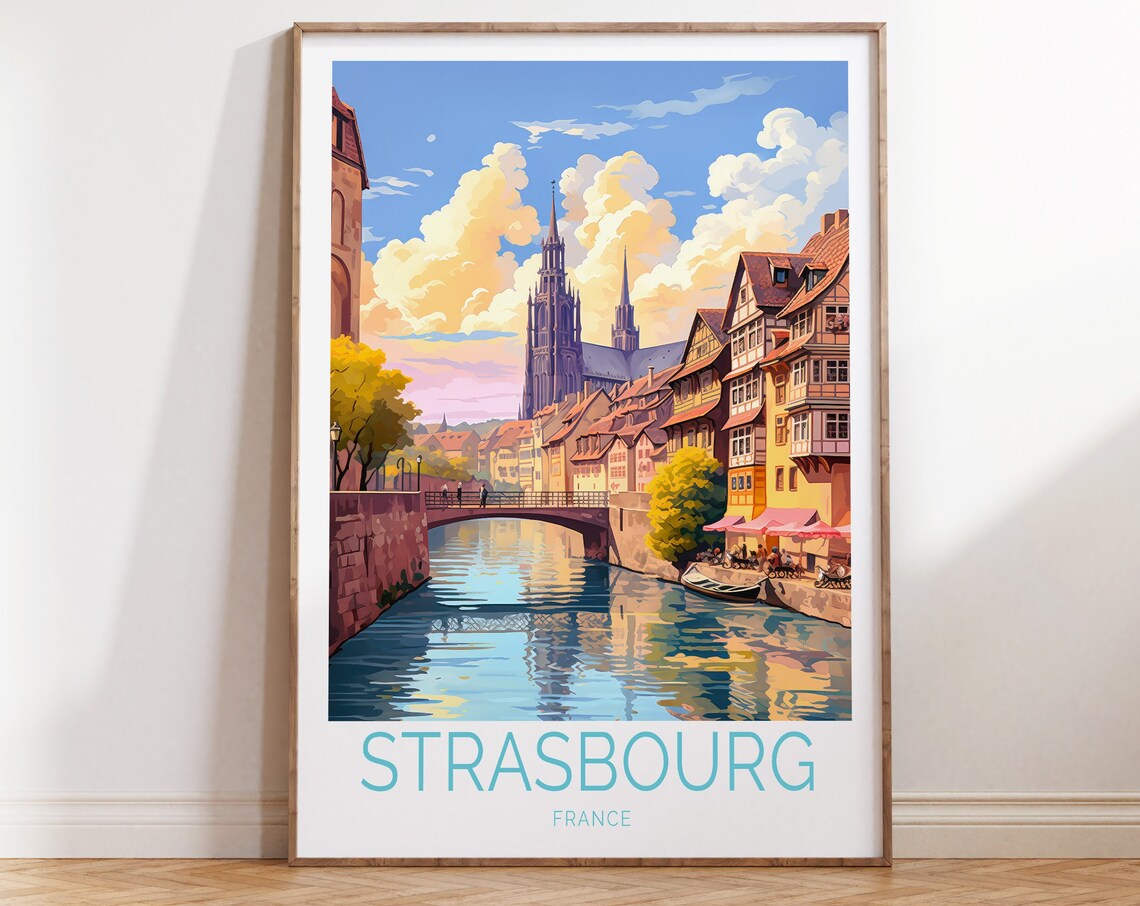 Strasbourg France Travel Poster, Europe Wall Art