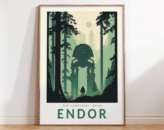 Endor The Sanctuary Moon Star Wars Galaxy Fan Art Travel Poster