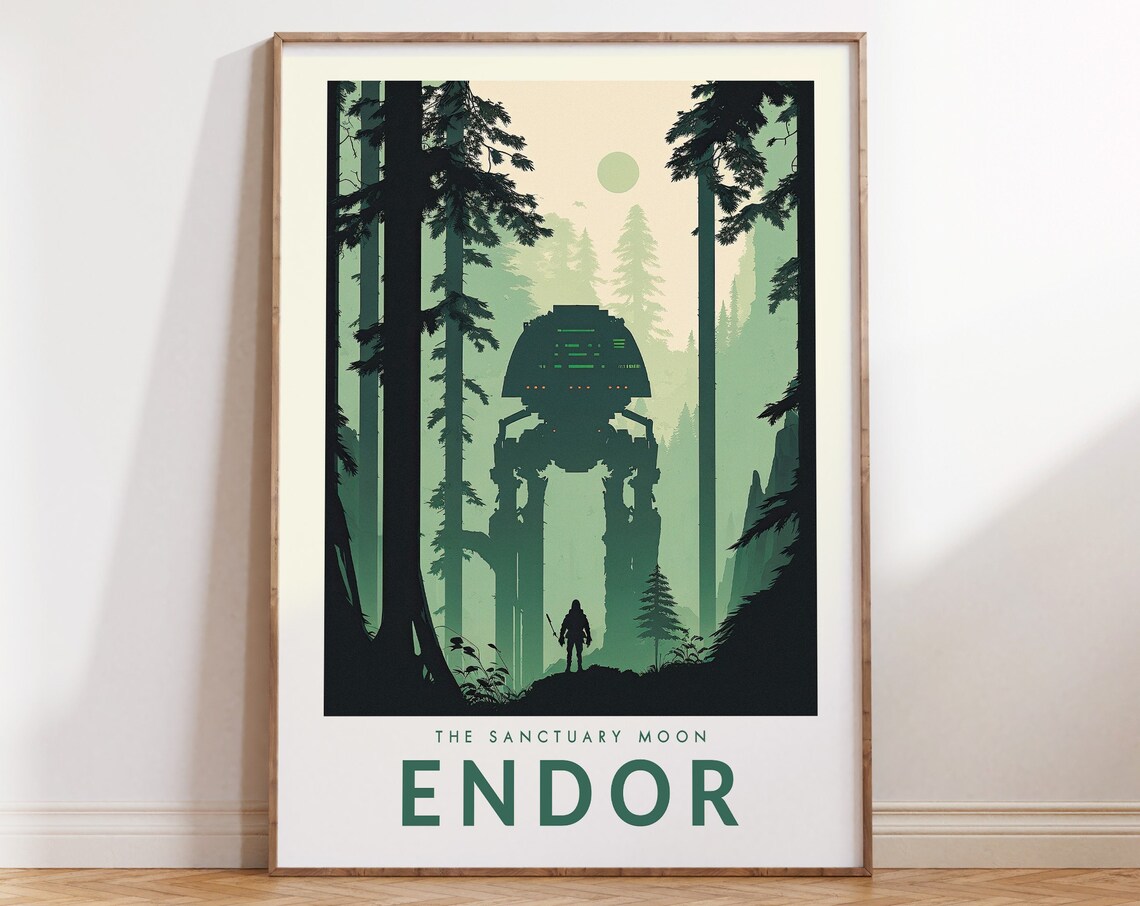 Endor The Sanctuary Moon Star Wars Galaxy Fan Art Travel Poster