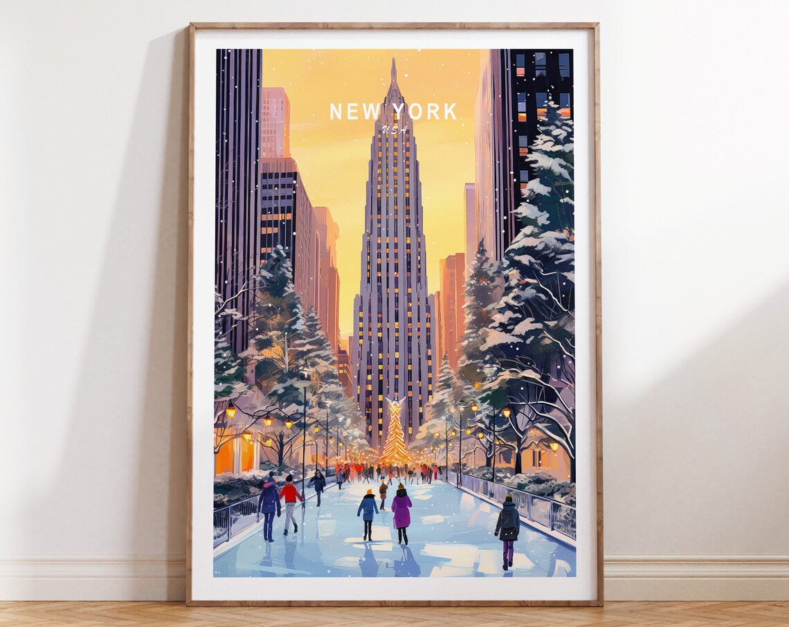 New York Travel Poster, United States Travel Art Print