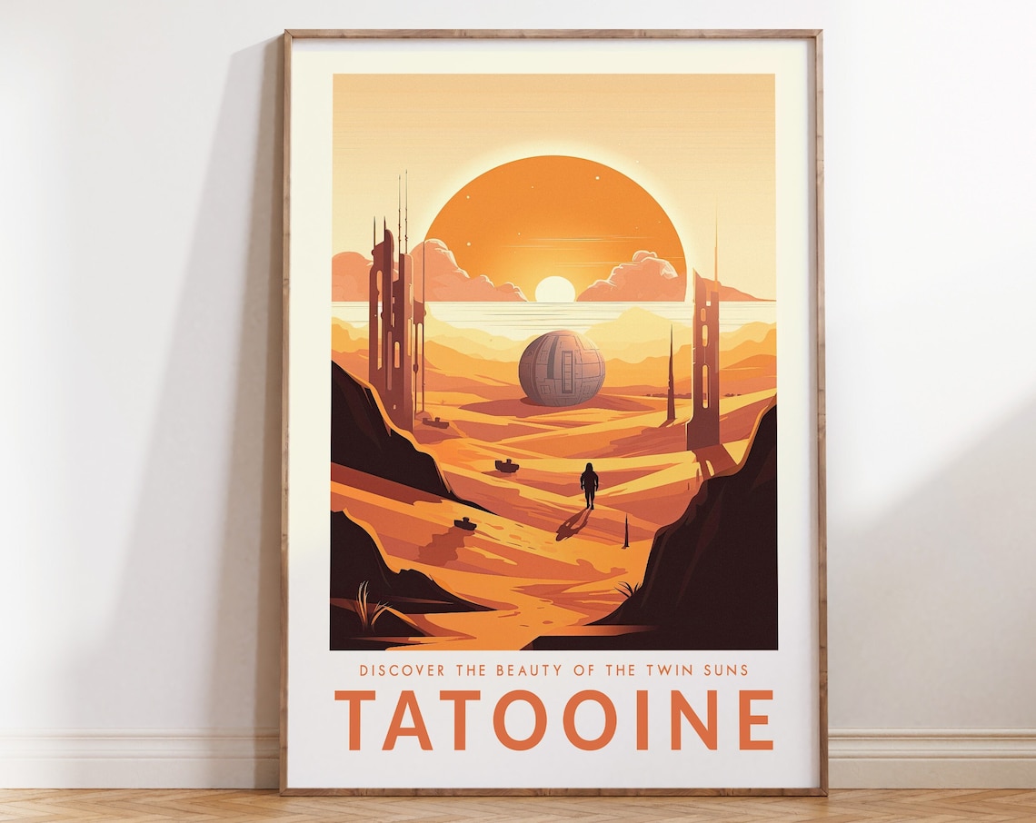 Tatooine Star Wars Travel Poster, Galaxy Wall Art