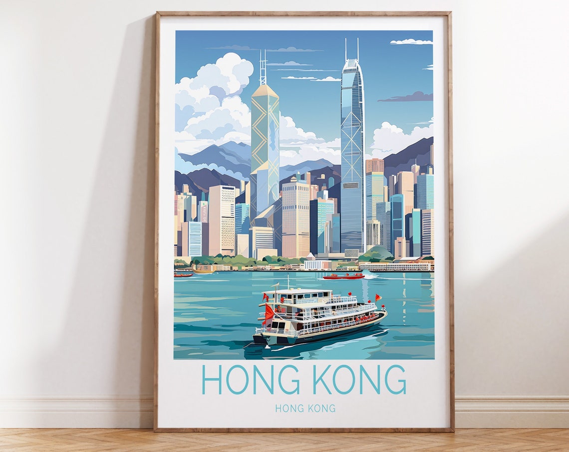 Hong Kong Travel Poster Hong Kong Poster Hong Kong Travel Wall Art Hong Kong Travel Gift Birthday Gift Hong Kong Print
