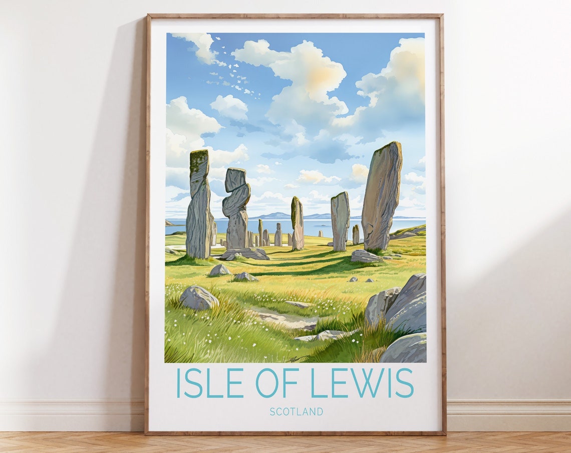 Isle Of Lewis Travel Poster Scotland Travel Wall Art Isle Of Lewis Scotland Travel Wall Art Scotland Travel Print Traveler Gift