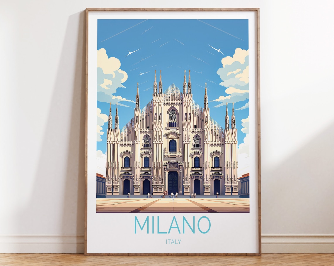 Milano Travel Poster, Italy Travel Wall Art