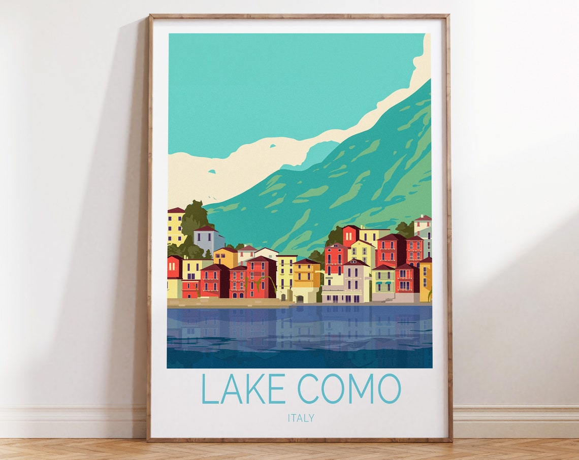 Lake Como Travel Poster Italy Travel Poster Lake Como Travel Wall Art Lake Como Italy Travel Wall Art Lake Como Italia