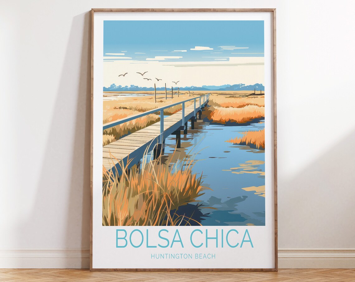 Bolsa Chica California Travel Poster, Orange County