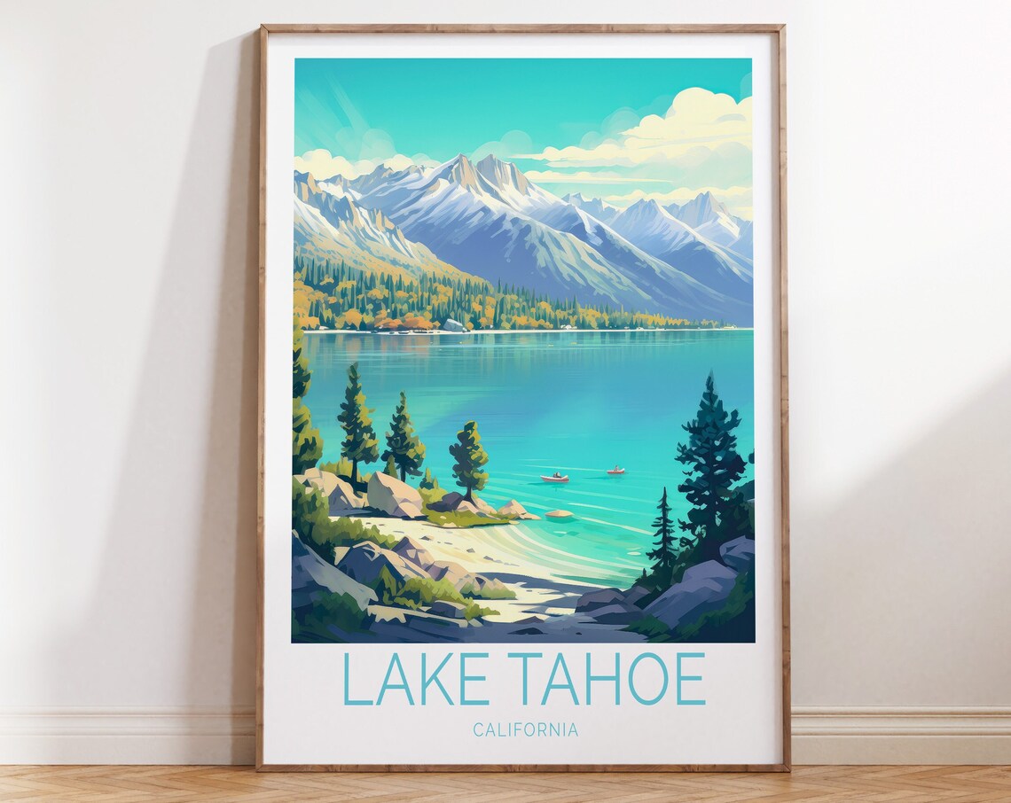 Lake Tahoe Travel Poster, National Park Wall Art