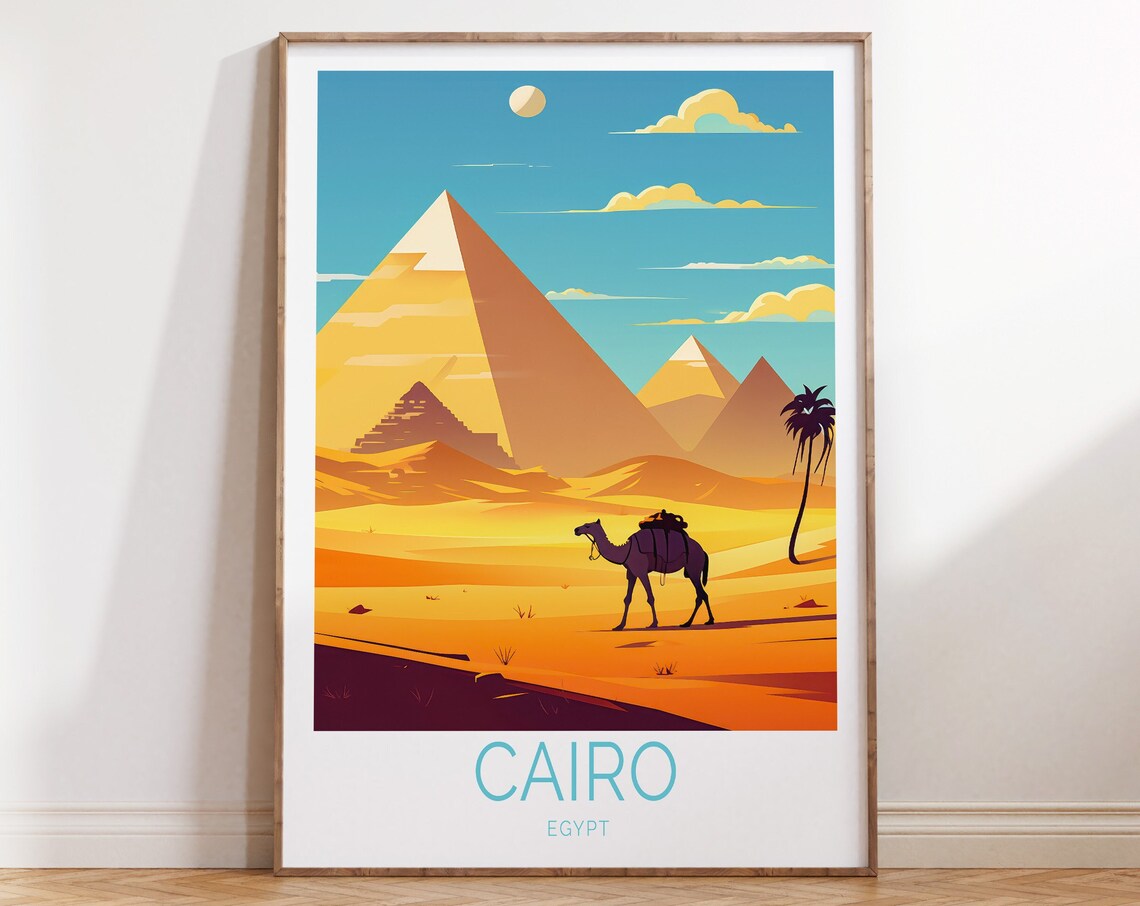 Cairo Egypt Pyramids Travel Poster, North Africa