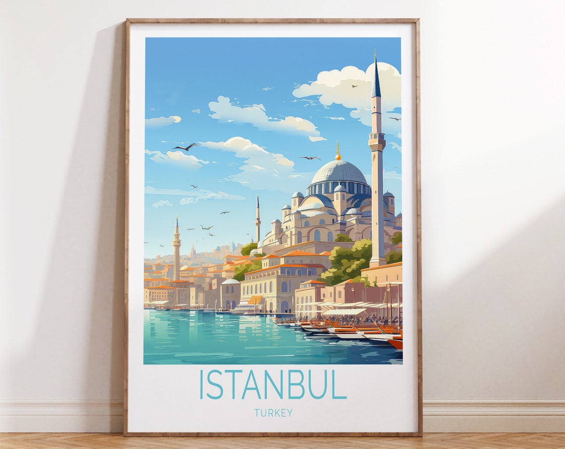 Istanbul Turkey Travel Poster Istanbul Poster Istanbul Turkey Travel Wall Art Istanbul Gifts Birthday Traveler Gifts