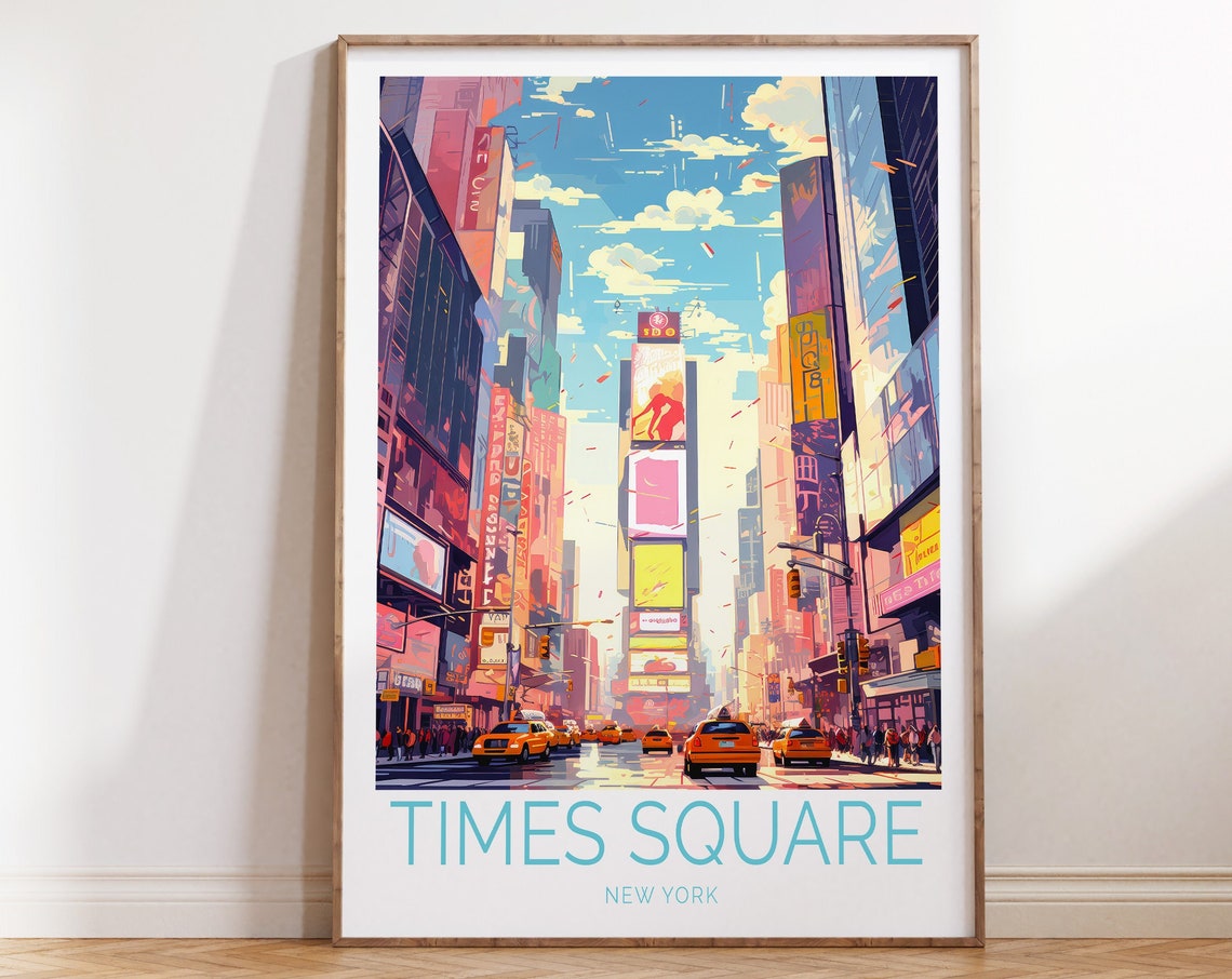 Times Square New York Travel Poster New York City Poster New York Times Square Travel Wall Art New York Travel Gift Birthday