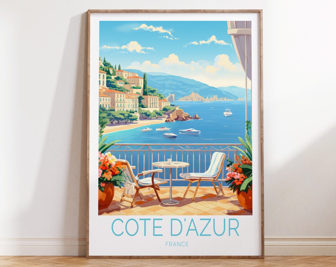 Cote D'azur France French Riviera Travel Poster