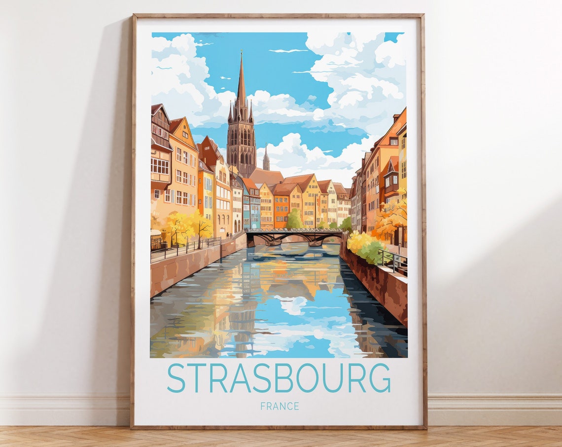 Strasbourg France Travel Poster Strasbourg Travel Poster France Travel Wall Art Strasbourg France Travel Gift France Home Gifts