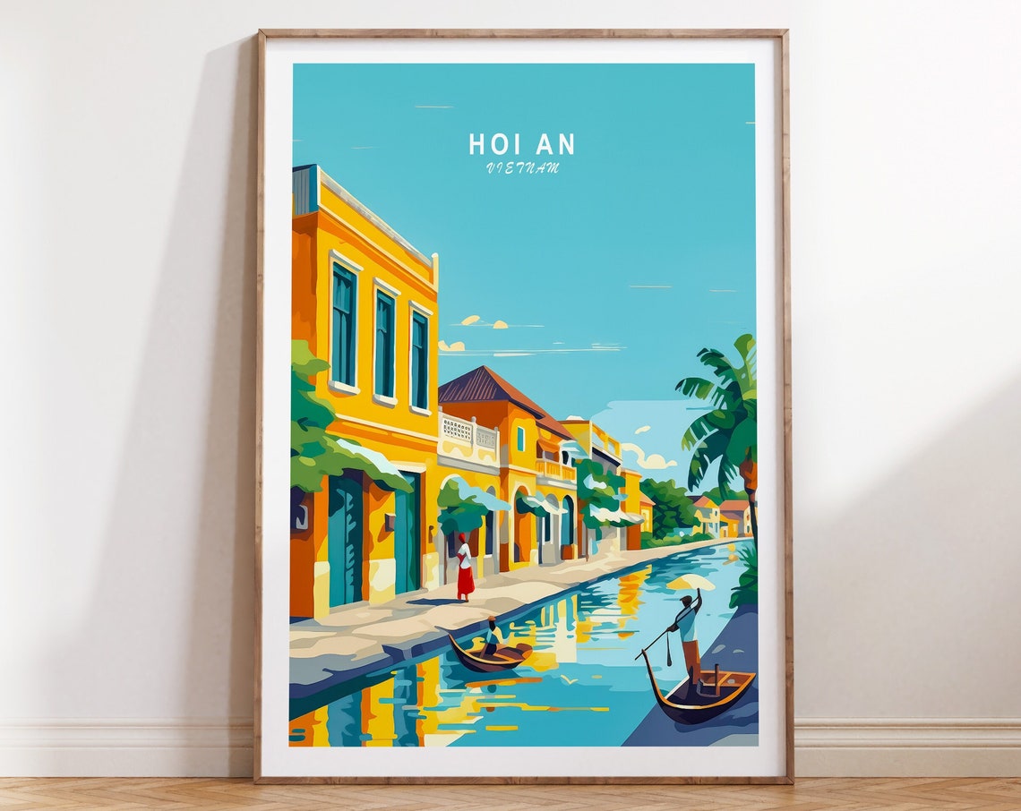 Hoi An Vietnam Travel Poster Hoi An Vietnam Poster Hoi An Vietnam Travel Wall Art Vietnam Travel Gift Birthday