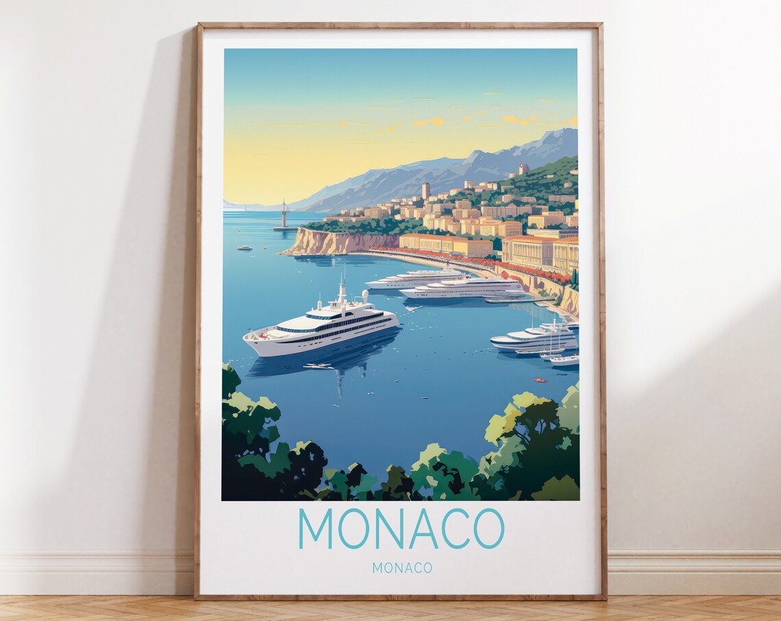Monaco Travel Poster, French Riviera Travel Poster