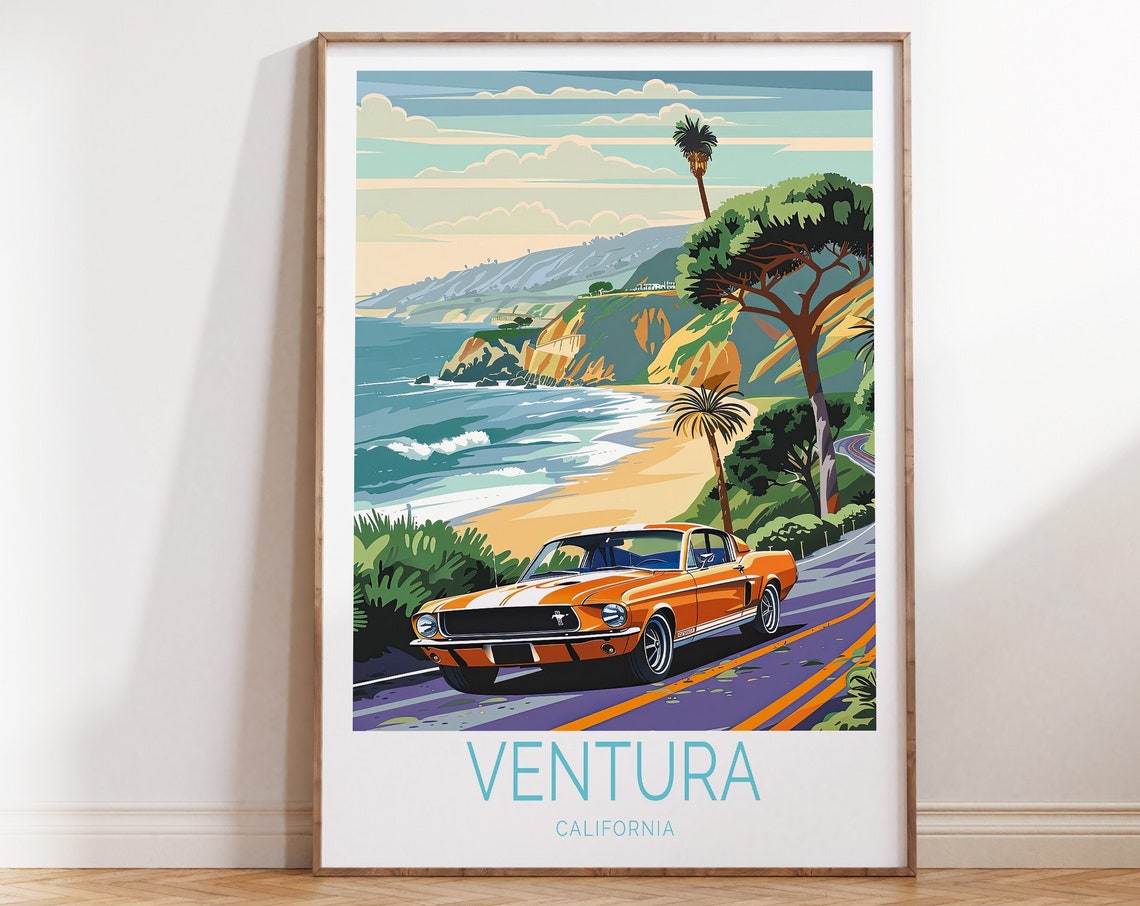 Ventura California Travel Print California Ventura Poster California Coastline Travel Wall Art Birthday