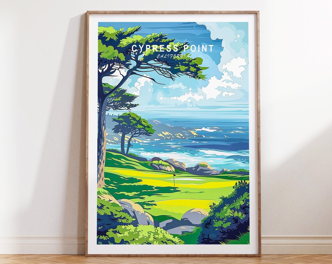 Cypress Point California Coastal Golf Course Ocean View Travel Poster