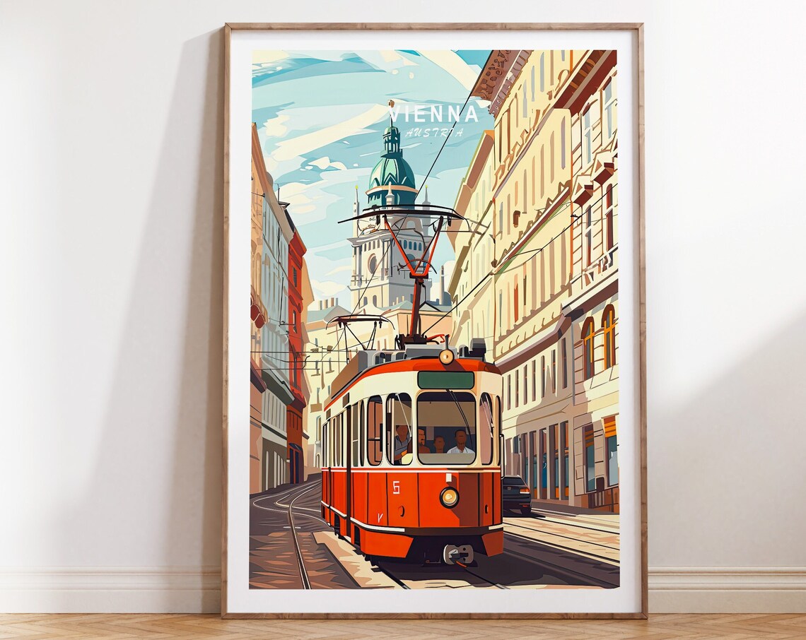 Vienna Austria Travel Poster, Europe Wall Art