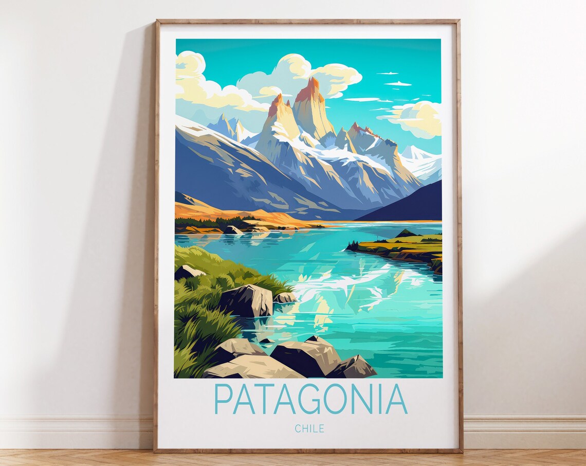 Patagonia Chile Travel Poster, Latin America