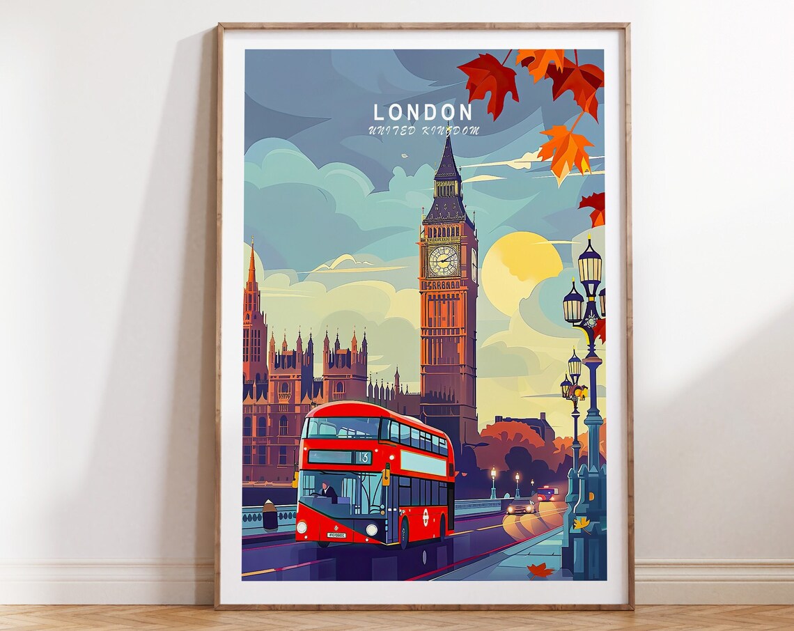 London UK Travel Print, Big Ben England Wall Art