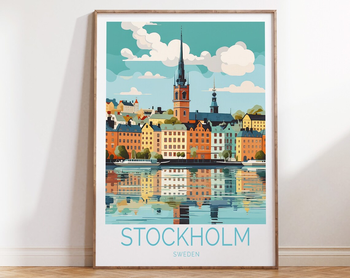 Stockholm Sweden Travel Poster, Travel Poster
