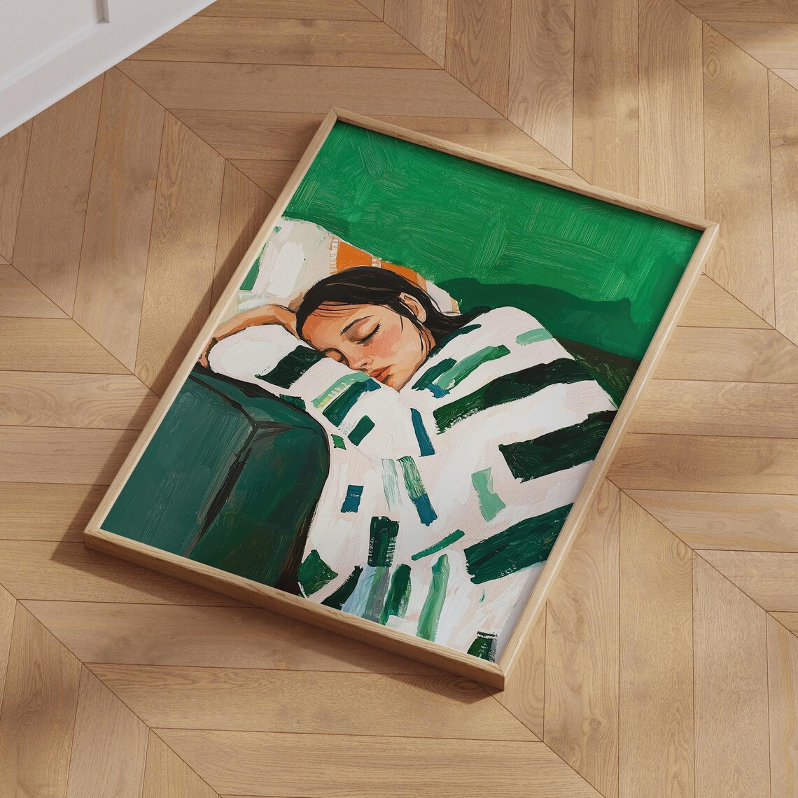 Emerald Green Abstract Contemporary Minimalist Art