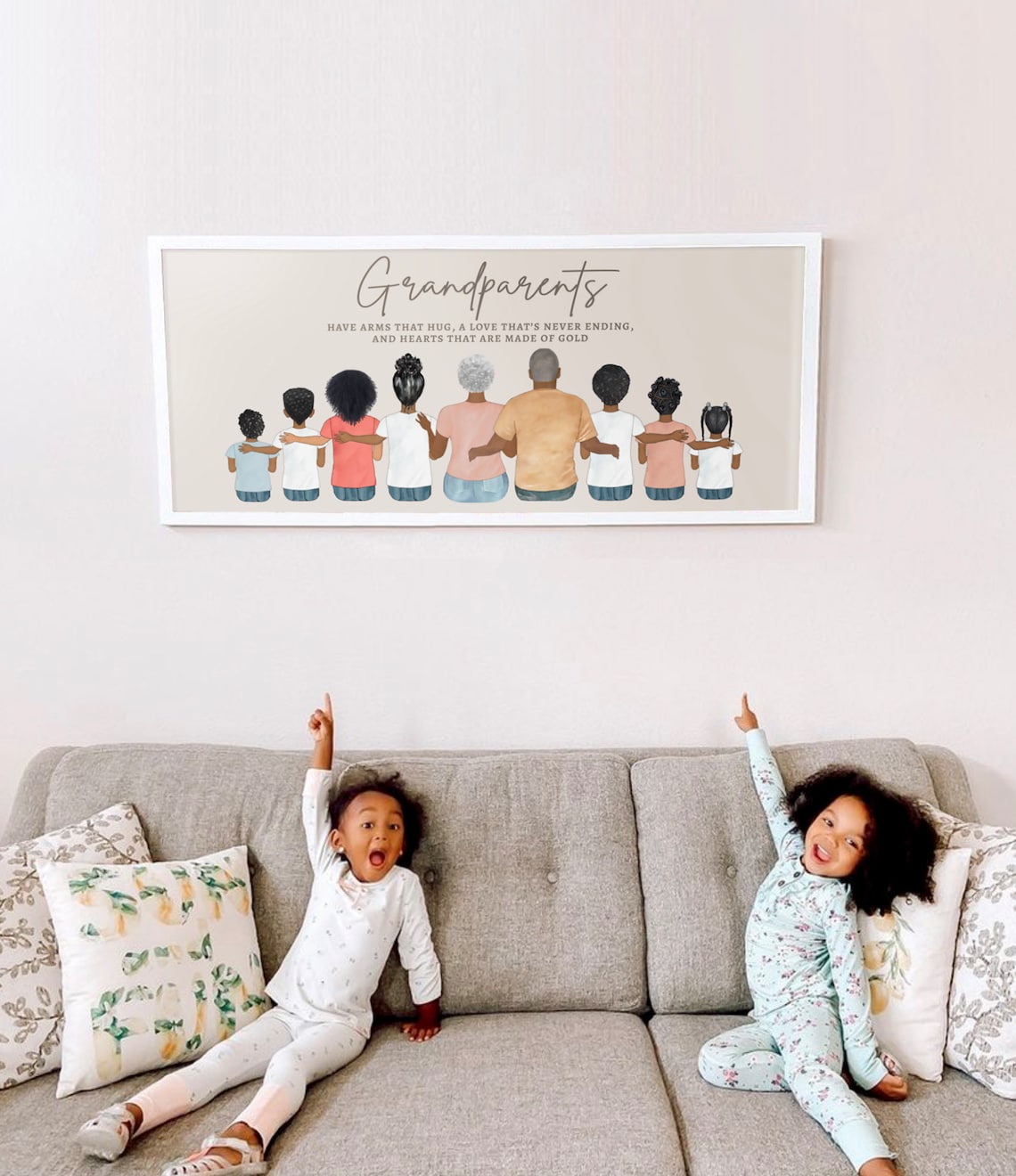 Grandchildren Fill a Space in Your Heart Custom Family Portrait Poster - Image 2
