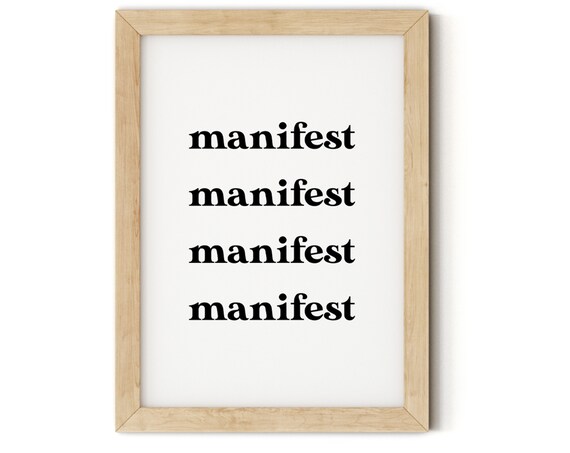 Manifest Repeated Bold Typography Law Of Attraction Quote Poster