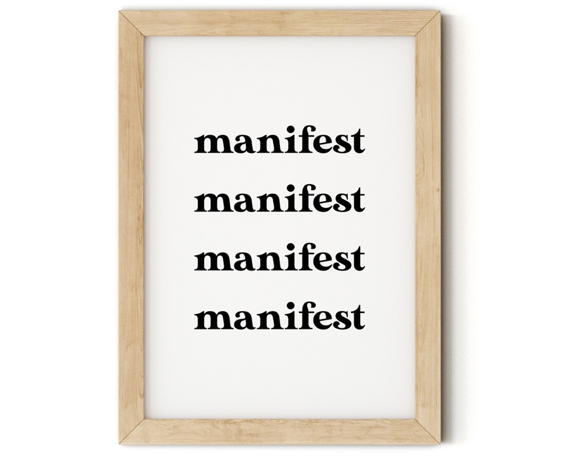 Manifest Repeated Bold Typography Law Of Attraction Quote Poster