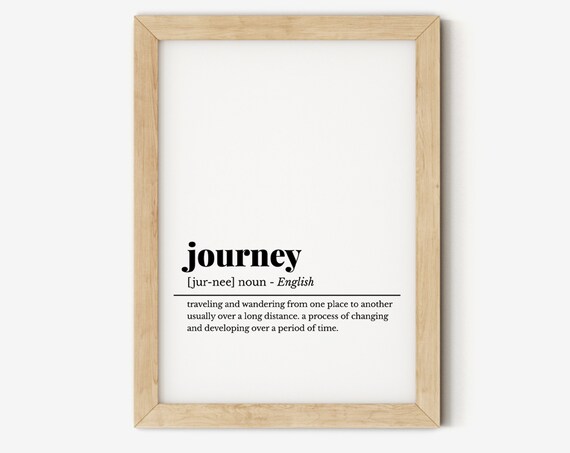 Travel Poster Journey Definition Travel Definition Travel Art Print Modern Wall Art Typography Art Black And White Art Minimalist Art