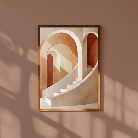 Geometric Abstract Art Print Midcentury Modern Wall Decor