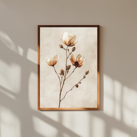 Abstract Botanical Print Modern Floral Fine Art Decor