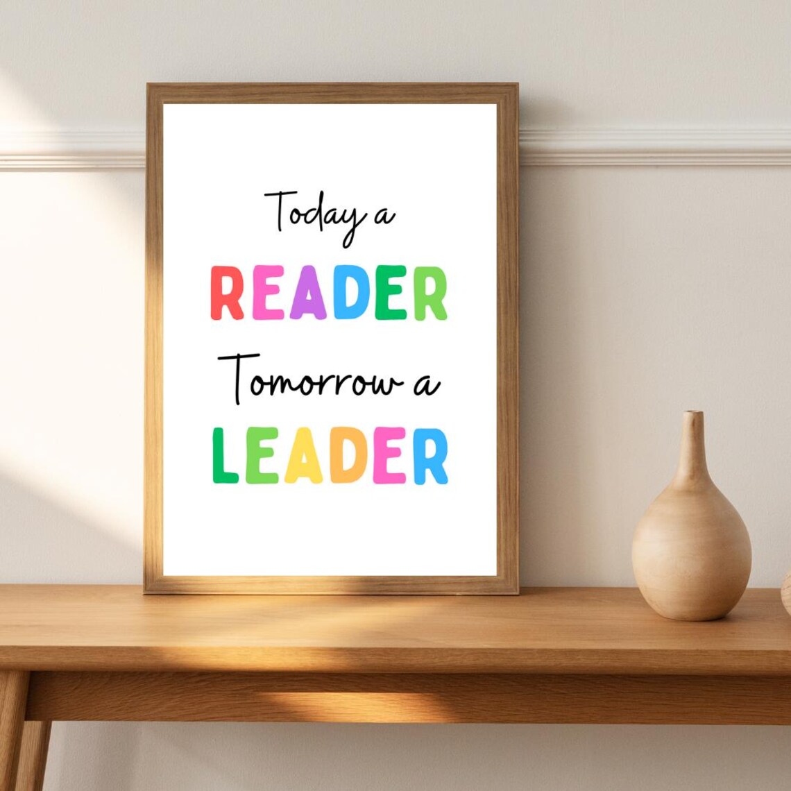 Today A Reader Tomorrow A Leader, Motivational Art Print - Image 2