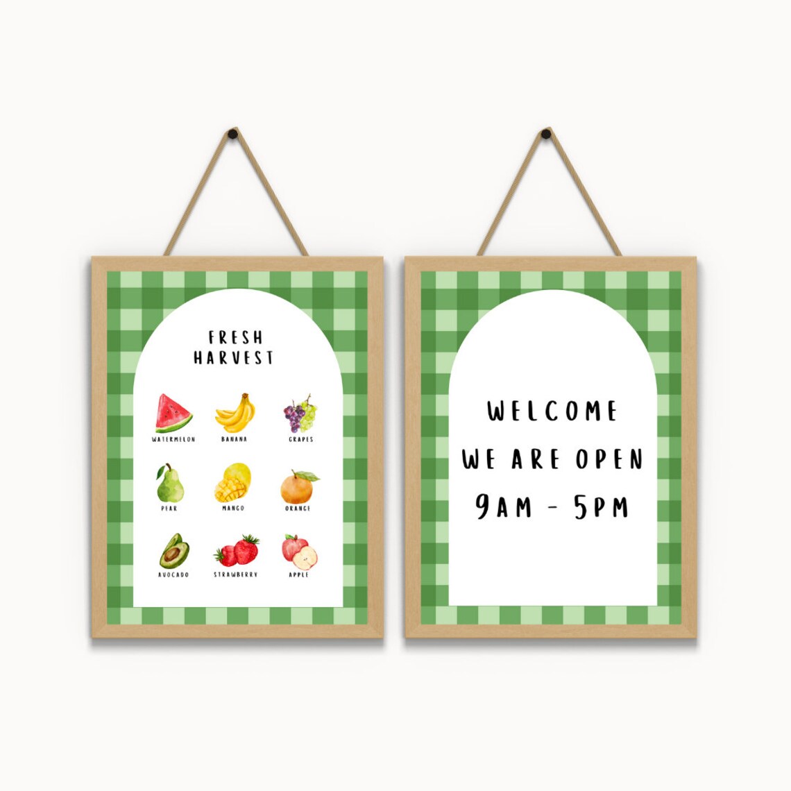 Kids Fruit Shop Pretend Play Poster Set with Welcome Sign for Playroom - Image 3