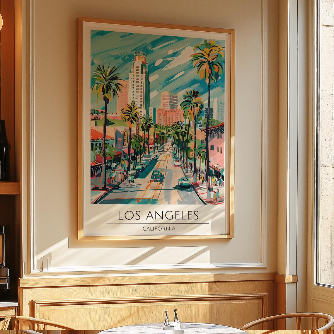 Los Angeles California Retro Palm Street Vintage Travel Poster