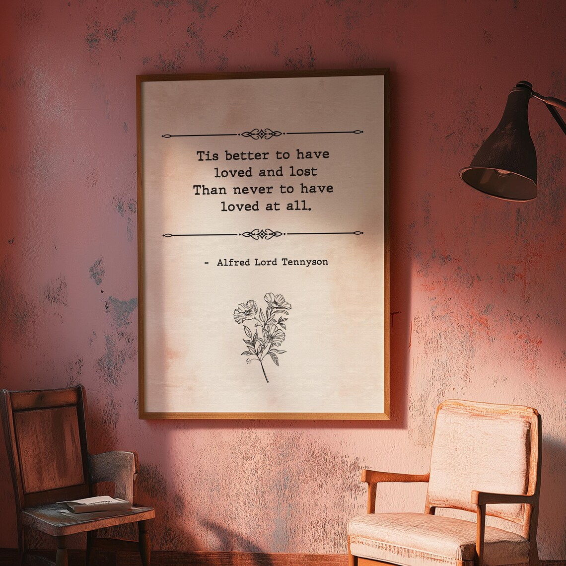 Alfred Lord Tennyson Quote Love Inspirational Vintage Poster Print
