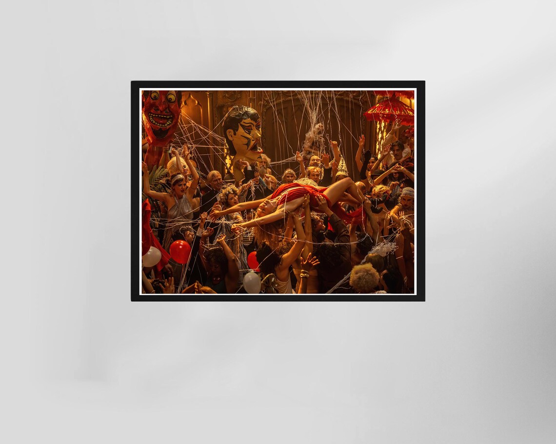 Babylon Movie Party Scene Colorful Celebration Film Still Poster