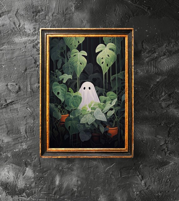 In Houseplant Spooky Art Cute Poster Plant Lover Funny Halloween