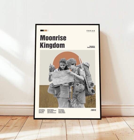 Moonrise Kingdom 2012 Minimalist Midcentury Modern Movie Poster