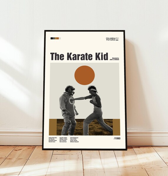 The Karate Kid 1990 Minimalist Midcentury Classic Movie Poster