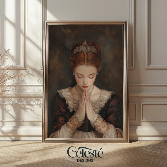 Vintage Woman Portrait Print Elegant Feminine Wall Art