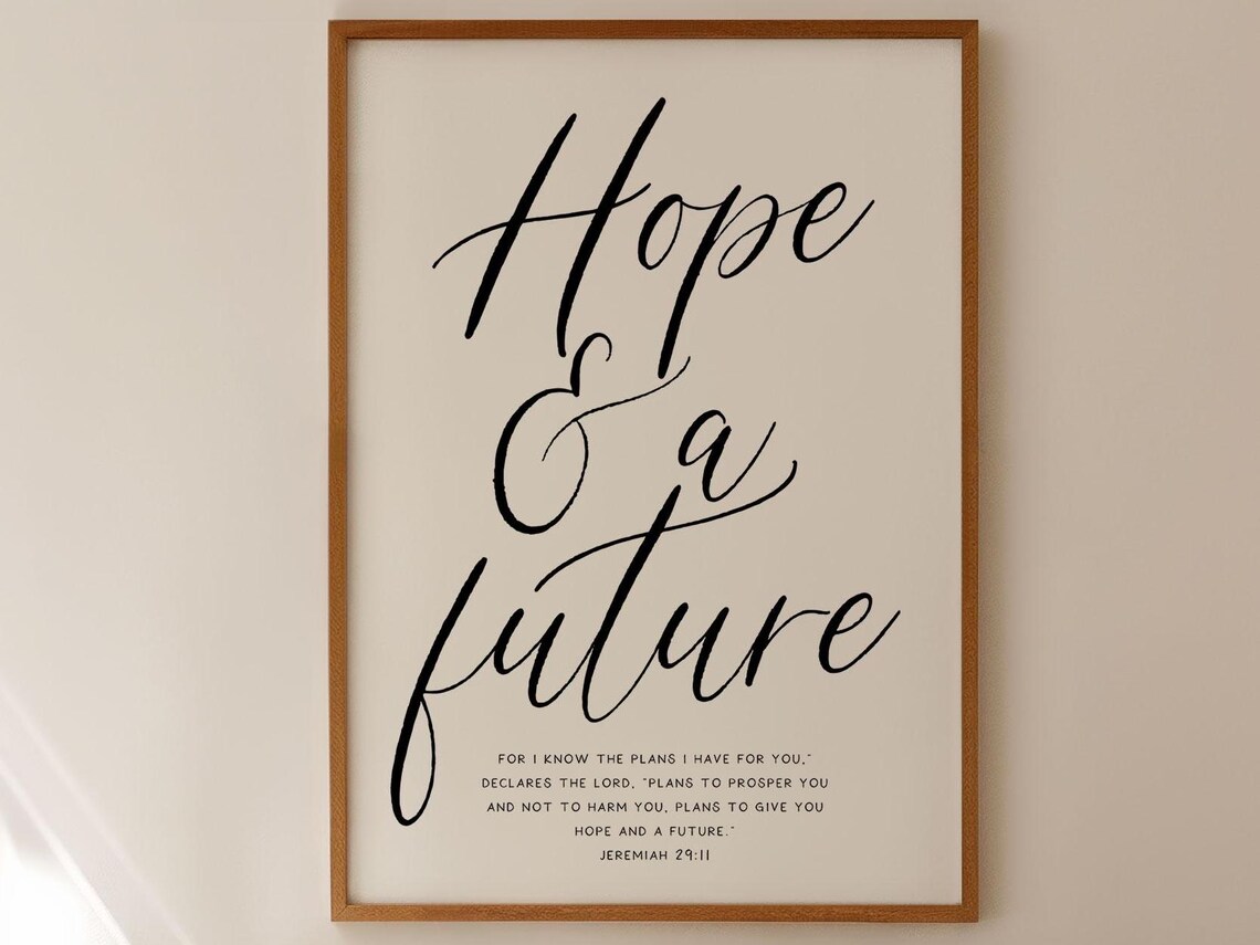 Jeremiah 29:11 Bible Verse, Modern Calligraphy Art Print - Image 4