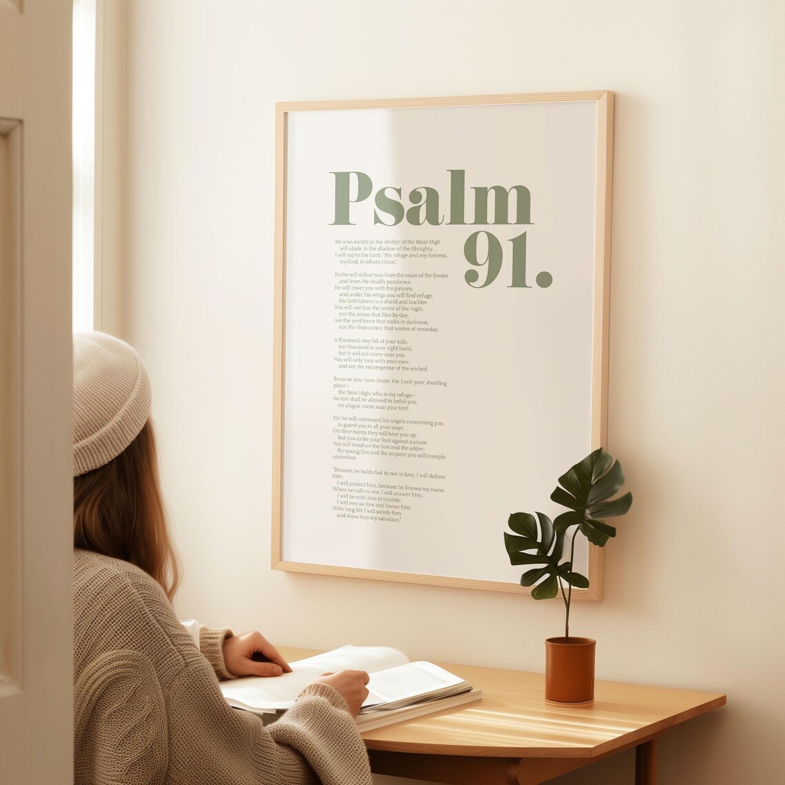 Psalm 91 Scripture Poster, Christian Wall Art - Image 3